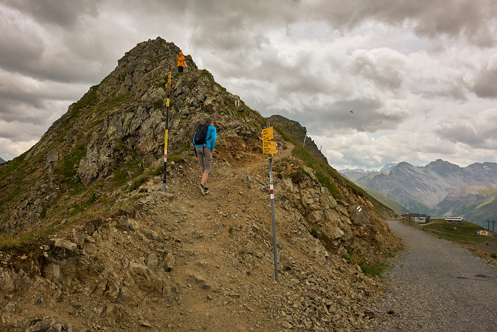 Abzweigung auf den Gratweg zum Jatzhorn Abzweigung auf den Gratweg zum Jatzhorn