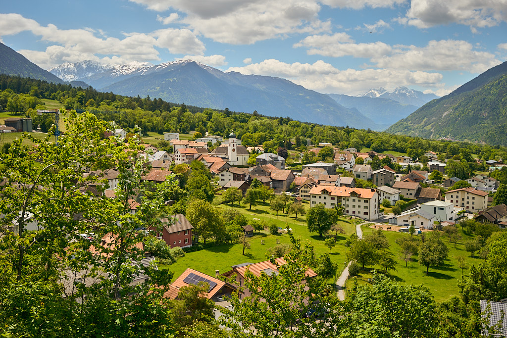 Blick hinab auf Trimmis Blick hinab auf Trimmis