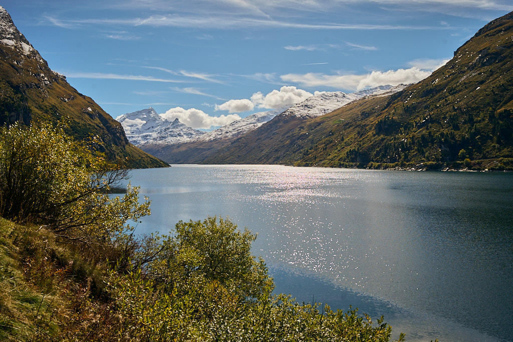 Erster Blick auf den Lago di Lei Erster Blick auf den Lago di Lei