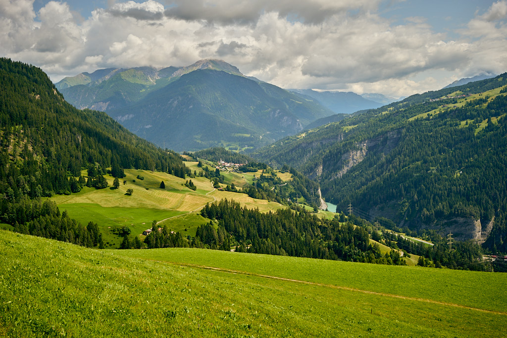 Blick zurück auf Alvaschein Blick zurück auf Alvaschein