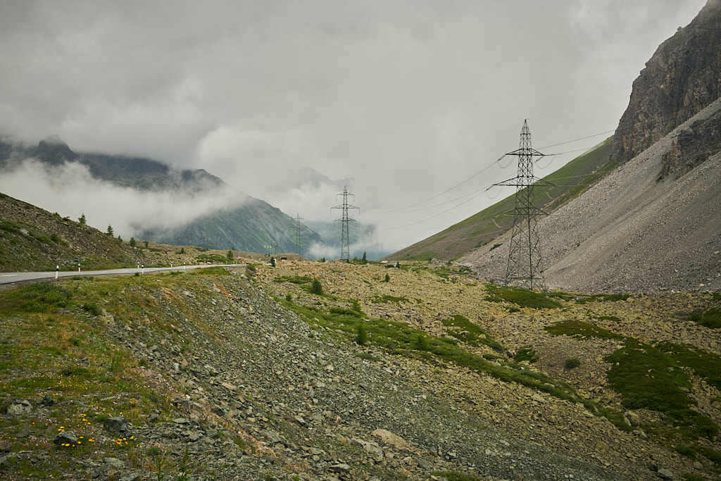 Auf der Abfahrt vom Albulapass zurück nach Bergün Auf der Abfahrt vom Albulapass zurück nach Bergün