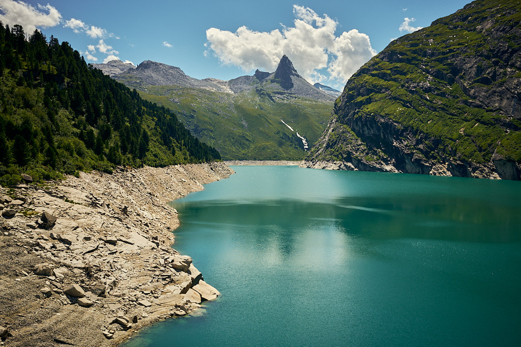 Der Zervreilasee und das dahinterliegende Zervreilahorn