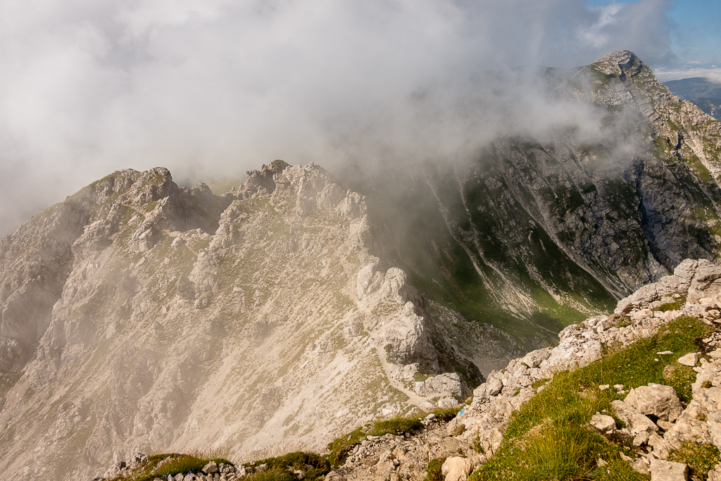 Rückblick auf den Aufstiegsweg