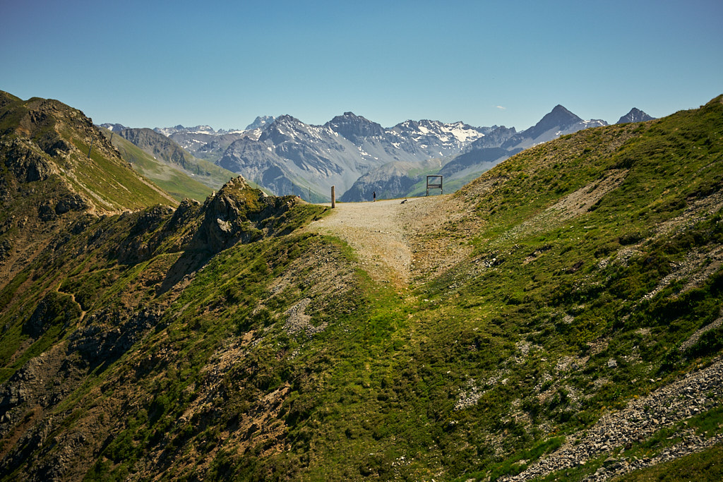 Kurz vor dem Jakobshorngipfel bei der Teufi-Abfahrt Kurz vor dem Jakobshorngipfel bei der Teufi-Abfahrt