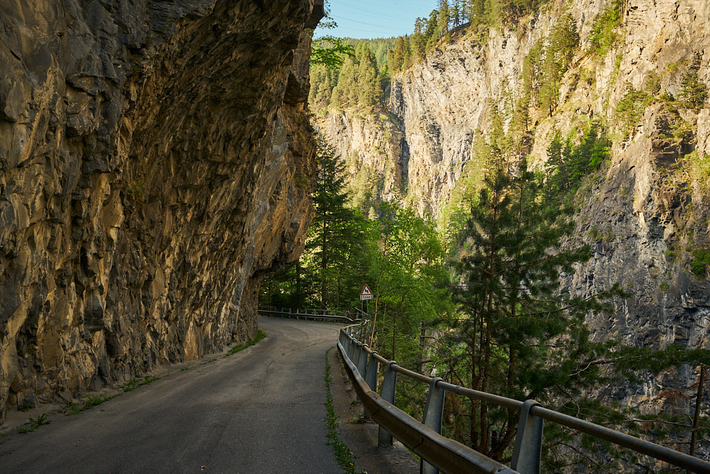 Auf der alten Viamala-Strasse in Richtung Thusis Auf der alten Viamala-Strasse in Richtung Thusis