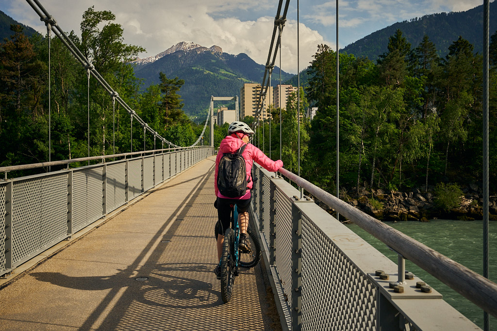 Auf der Rheinbrücke bei Chur Auf der Rheinbrücke bei Chur
