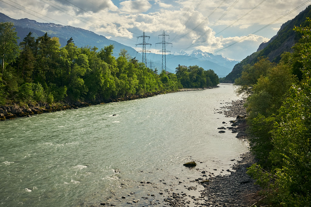 Blick auf den Rhein bei Chur Blick auf den Rhein bei Chur