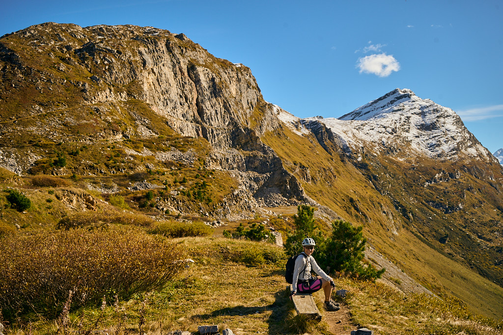 Pause vor der Cima di Colle Scengio und dem Schiahorn Pause vor der Cima di Colle Scengio und dem Schiahorn